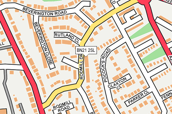 BN21 2SL map - OS OpenMap – Local (Ordnance Survey)