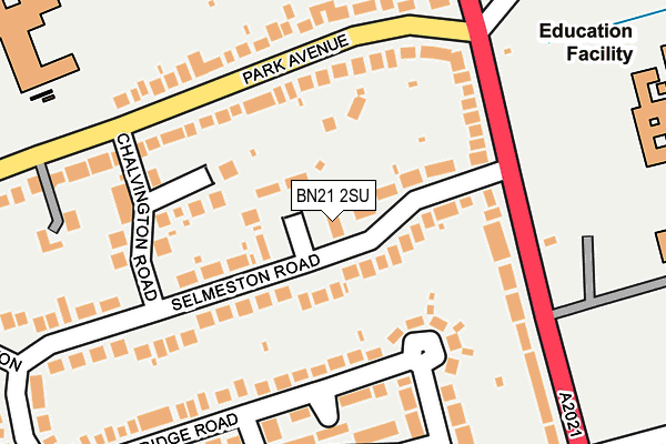 BN21 2SU map - OS OpenMap – Local (Ordnance Survey)