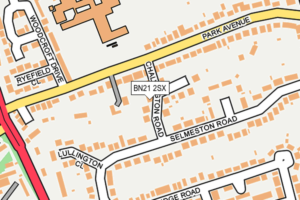 BN21 2SX map - OS OpenMap – Local (Ordnance Survey)