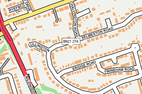 BN21 2TA map - OS OpenMap – Local (Ordnance Survey)