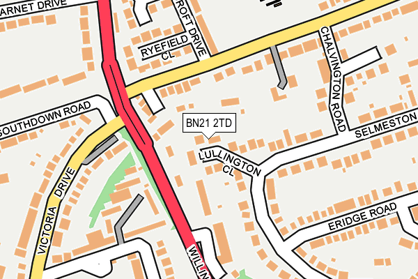 BN21 2TD map - OS OpenMap – Local (Ordnance Survey)