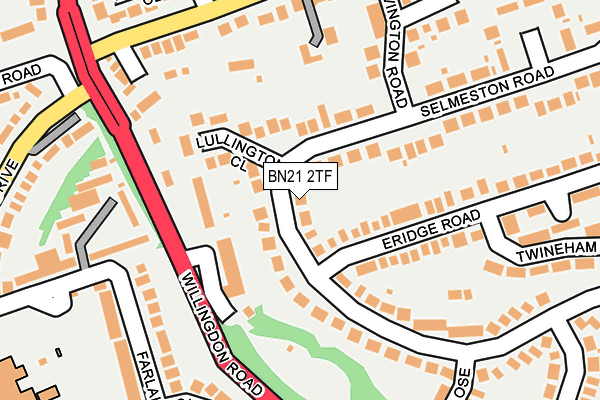 BN21 2TF map - OS OpenMap – Local (Ordnance Survey)
