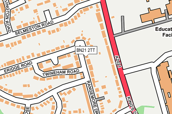 BN21 2TT map - OS OpenMap – Local (Ordnance Survey)