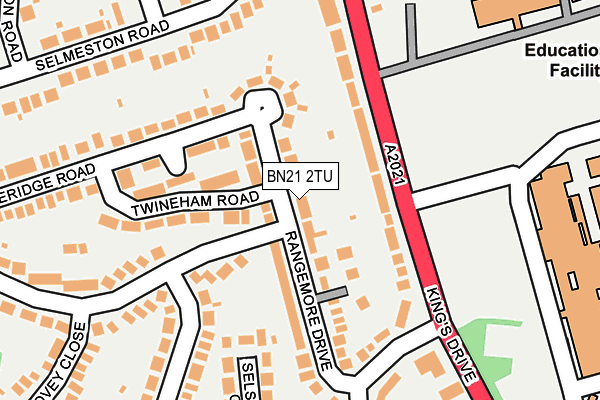 BN21 2TU map - OS OpenMap – Local (Ordnance Survey)