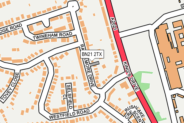 BN21 2TX map - OS OpenMap – Local (Ordnance Survey)