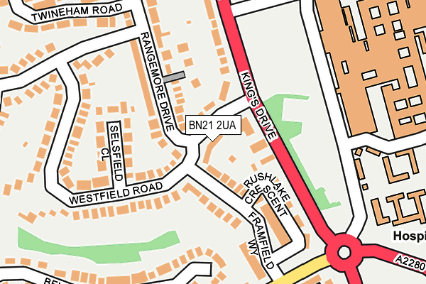 BN21 2UA map - OS OpenMap – Local (Ordnance Survey)