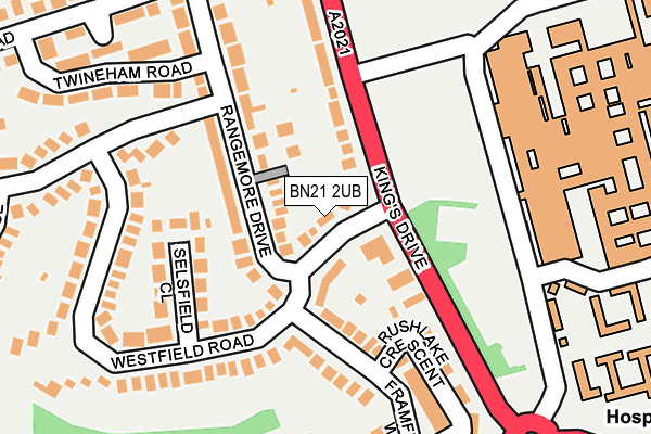BN21 2UB map - OS OpenMap – Local (Ordnance Survey)