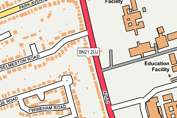 BN21 2UJ map - OS OpenMap – Local (Ordnance Survey)