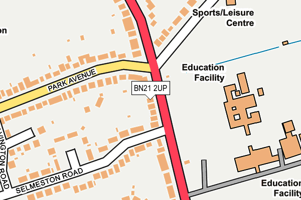 BN21 2UP map - OS OpenMap – Local (Ordnance Survey)