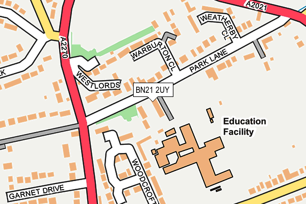 BN21 2UY map - OS OpenMap – Local (Ordnance Survey)