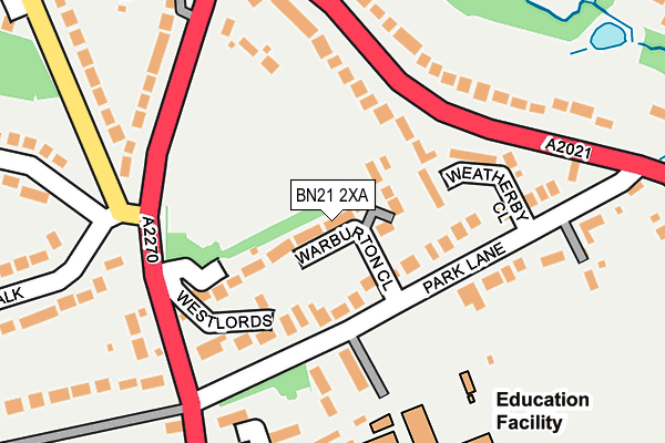 BN21 2XA map - OS OpenMap – Local (Ordnance Survey)