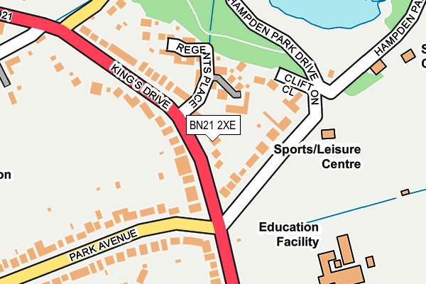 BN21 2XE map - OS OpenMap – Local (Ordnance Survey)