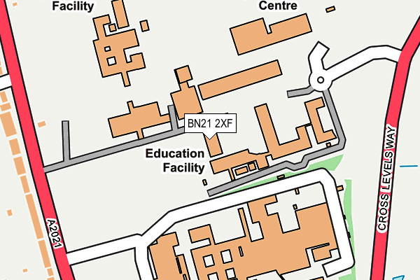 BN21 2XF map - OS OpenMap – Local (Ordnance Survey)