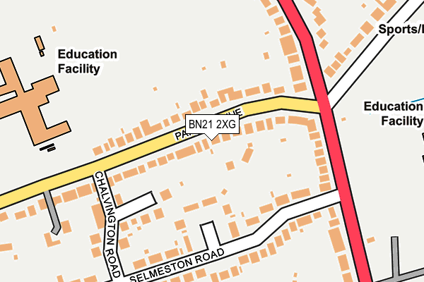 BN21 2XG map - OS OpenMap – Local (Ordnance Survey)