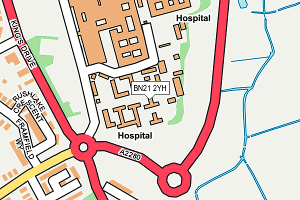 BN21 2YH map - OS OpenMap – Local (Ordnance Survey)