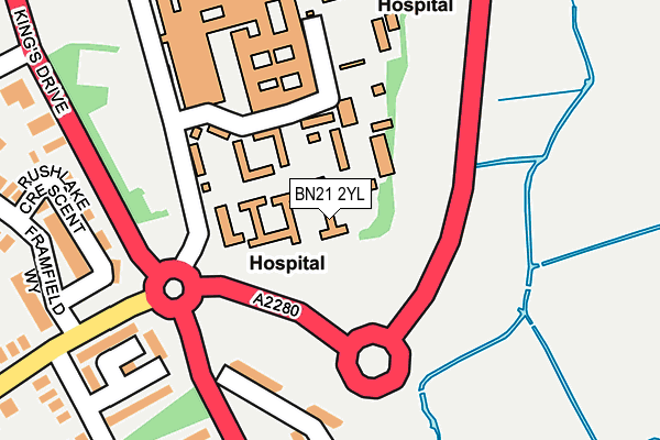 BN21 2YL map - OS OpenMap – Local (Ordnance Survey)