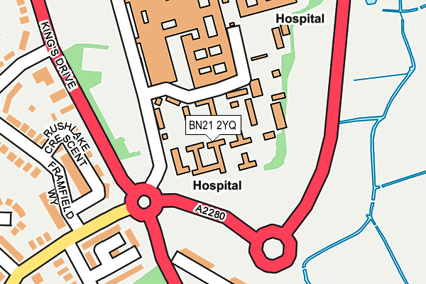 BN21 2YQ map - OS OpenMap – Local (Ordnance Survey)