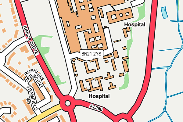 BN21 2YS map - OS OpenMap – Local (Ordnance Survey)