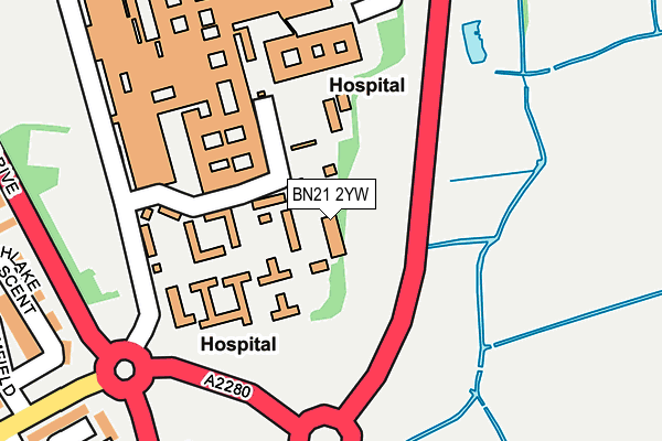 BN21 2YW map - OS OpenMap – Local (Ordnance Survey)