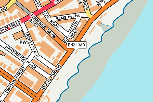 BN21 3AD map - OS OpenMap – Local (Ordnance Survey)