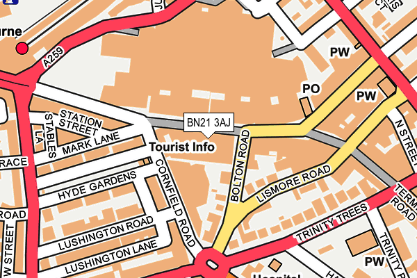 BN21 3AJ map - OS OpenMap – Local (Ordnance Survey)