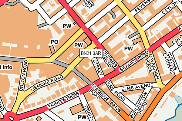 BN21 3AR map - OS OpenMap – Local (Ordnance Survey)