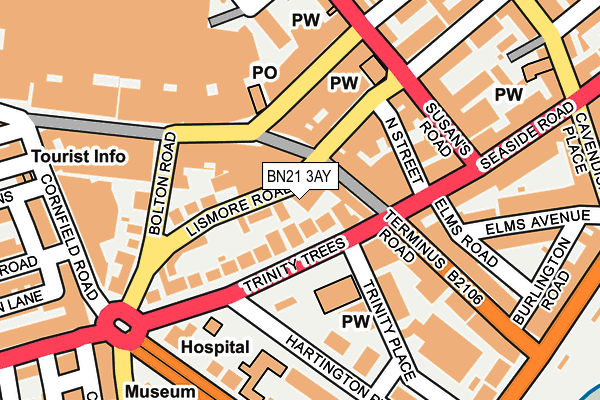 BN21 3AY map - OS OpenMap – Local (Ordnance Survey)