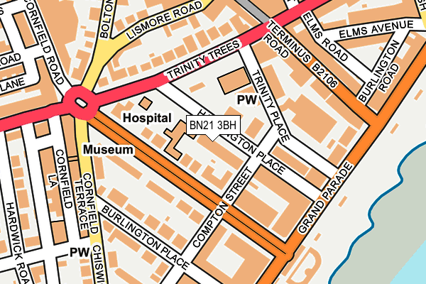 BN21 3BH map - OS OpenMap – Local (Ordnance Survey)