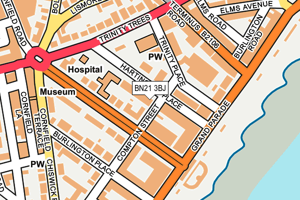 BN21 3BJ map - OS OpenMap – Local (Ordnance Survey)