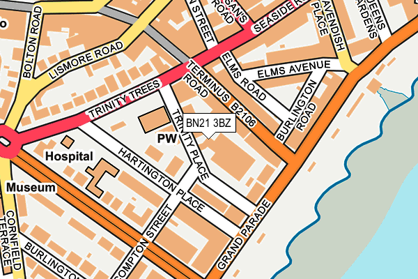 BN21 3BZ map - OS OpenMap – Local (Ordnance Survey)