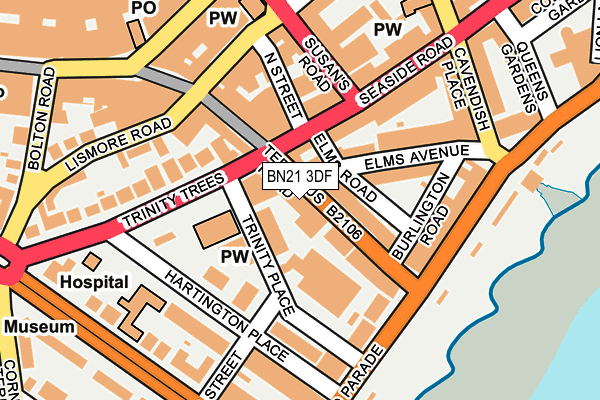 BN21 3DF map - OS OpenMap – Local (Ordnance Survey)