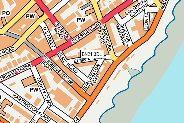 BN21 3DL map - OS OpenMap – Local (Ordnance Survey)