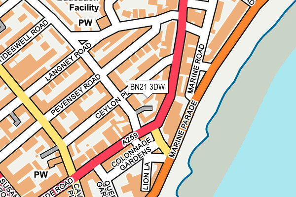 BN21 3DW map - OS OpenMap – Local (Ordnance Survey)