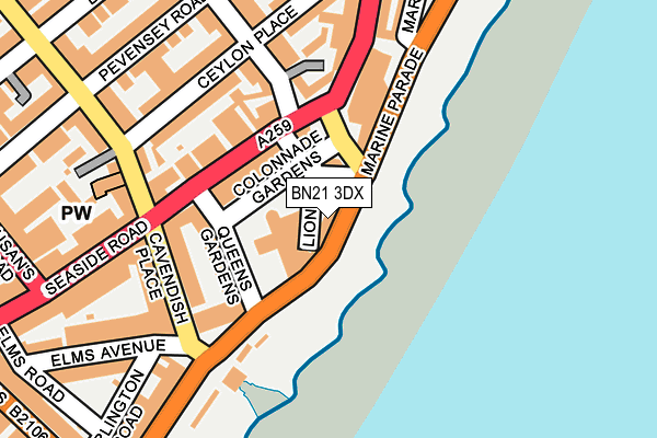 BN21 3DX map - OS OpenMap – Local (Ordnance Survey)