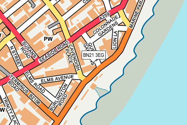 BN21 3EG map - OS OpenMap – Local (Ordnance Survey)