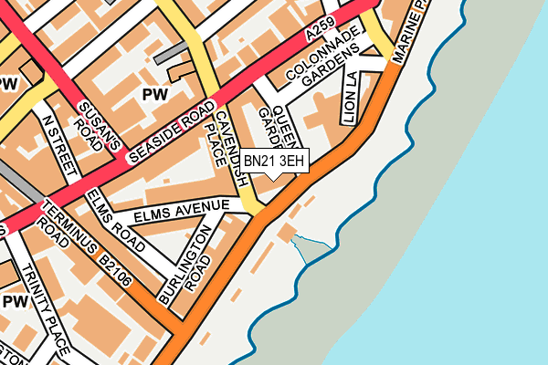 BN21 3EH map - OS OpenMap – Local (Ordnance Survey)