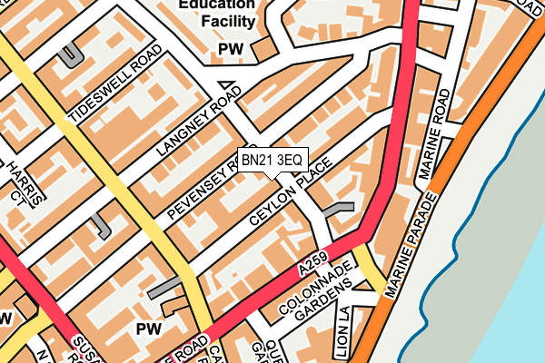 BN21 3EQ map - OS OpenMap – Local (Ordnance Survey)