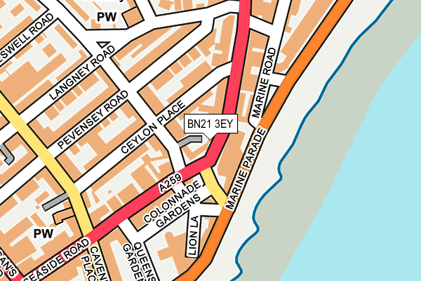 BN21 3EY map - OS OpenMap – Local (Ordnance Survey)