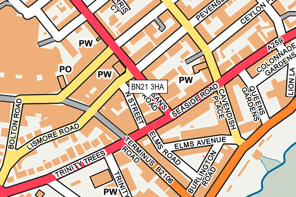 BN21 3HA map - OS OpenMap – Local (Ordnance Survey)