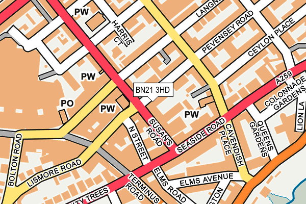 BN21 3HD map - OS OpenMap – Local (Ordnance Survey)