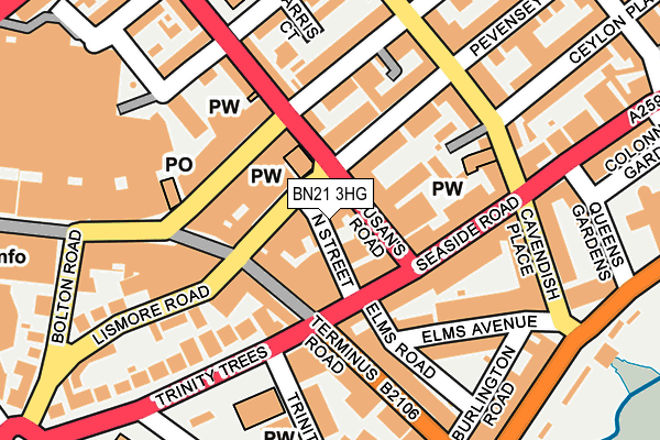 BN21 3HG map - OS OpenMap – Local (Ordnance Survey)