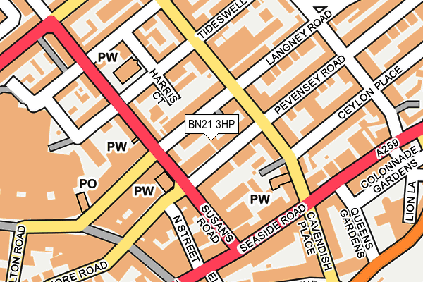 BN21 3HP map - OS OpenMap – Local (Ordnance Survey)