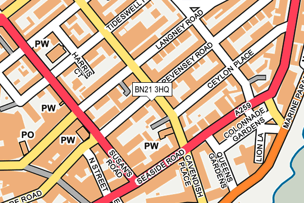 BN21 3HQ map - OS OpenMap – Local (Ordnance Survey)