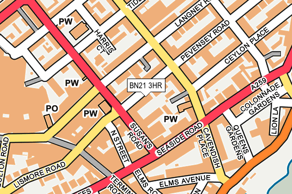 BN21 3HR map - OS OpenMap – Local (Ordnance Survey)