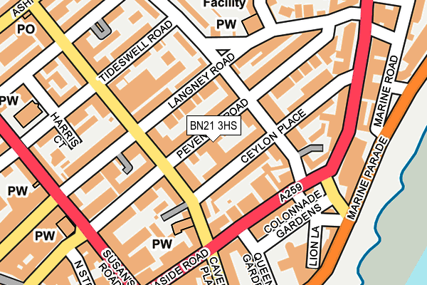 BN21 3HS map - OS OpenMap – Local (Ordnance Survey)