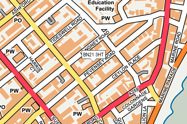 BN21 3HT map - OS OpenMap – Local (Ordnance Survey)