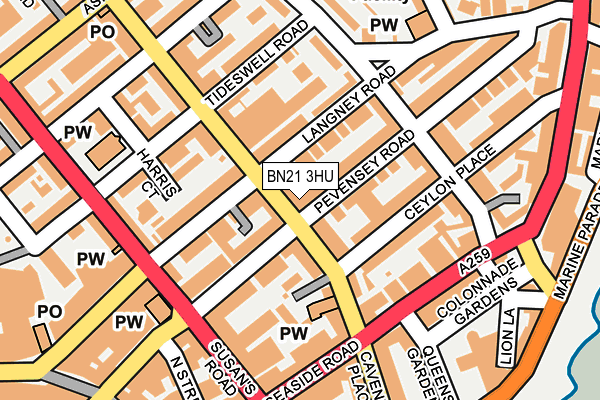 BN21 3HU map - OS OpenMap – Local (Ordnance Survey)