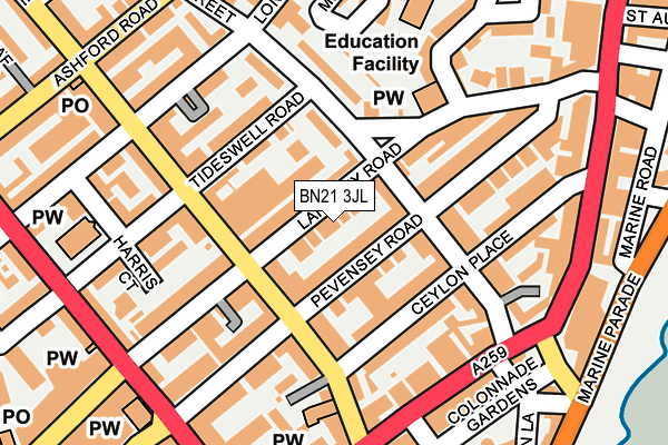 BN21 3JL map - OS OpenMap – Local (Ordnance Survey)