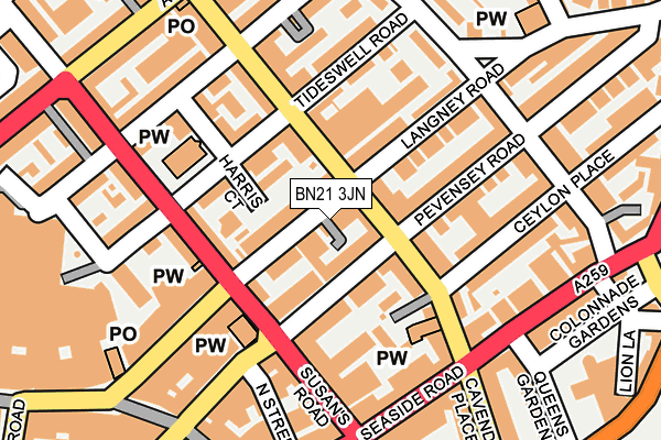 BN21 3JN map - OS OpenMap – Local (Ordnance Survey)
