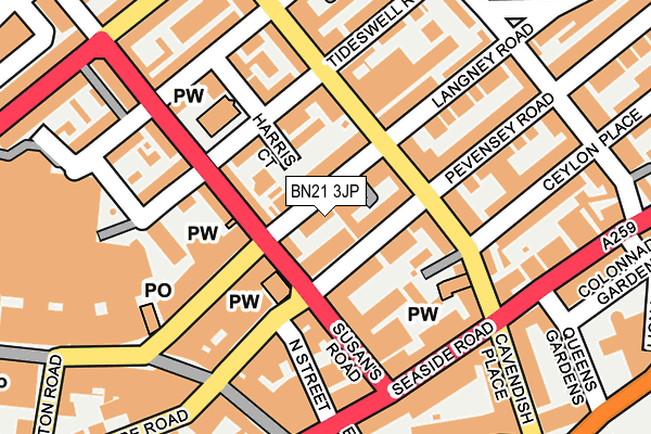 BN21 3JP map - OS OpenMap – Local (Ordnance Survey)
